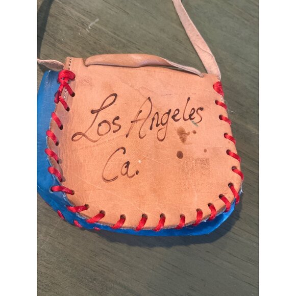 Vintage Handcrafted Leather & Suede Shoulder Bag With Floral Embroidery & Messag - Picture 6 of 11